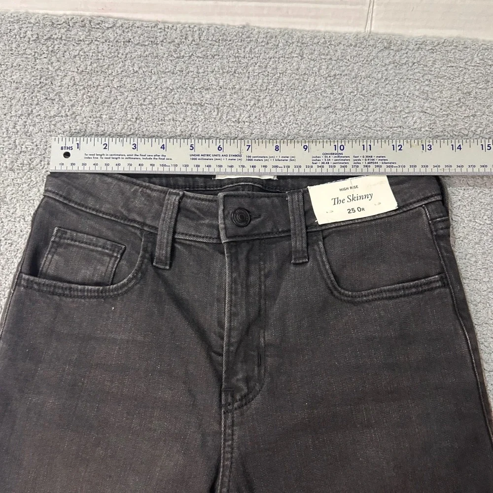 Abercrombie & Fitch Jeans High Rise Skinny 25 0 Black Denim Faded Casual Classic